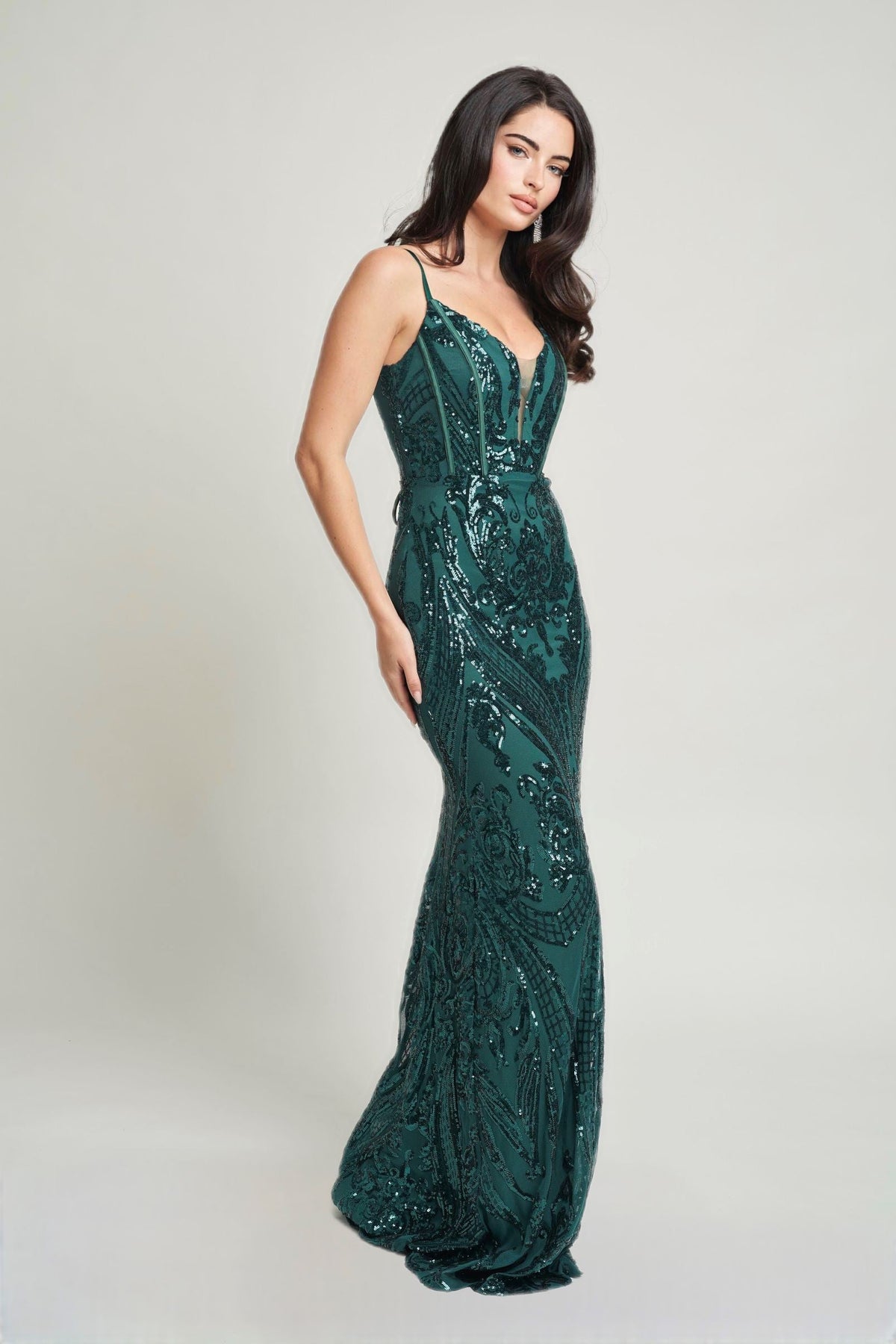 ROBE LONGUE À PAILLETTES