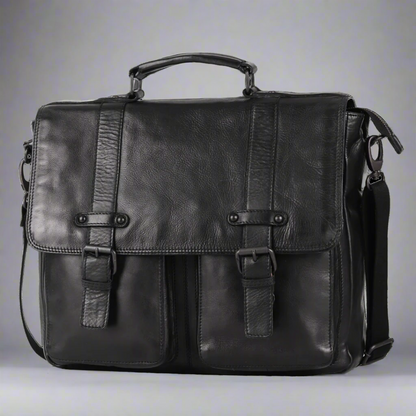 Sac pour ordinateur portable en cuir MET Messenger