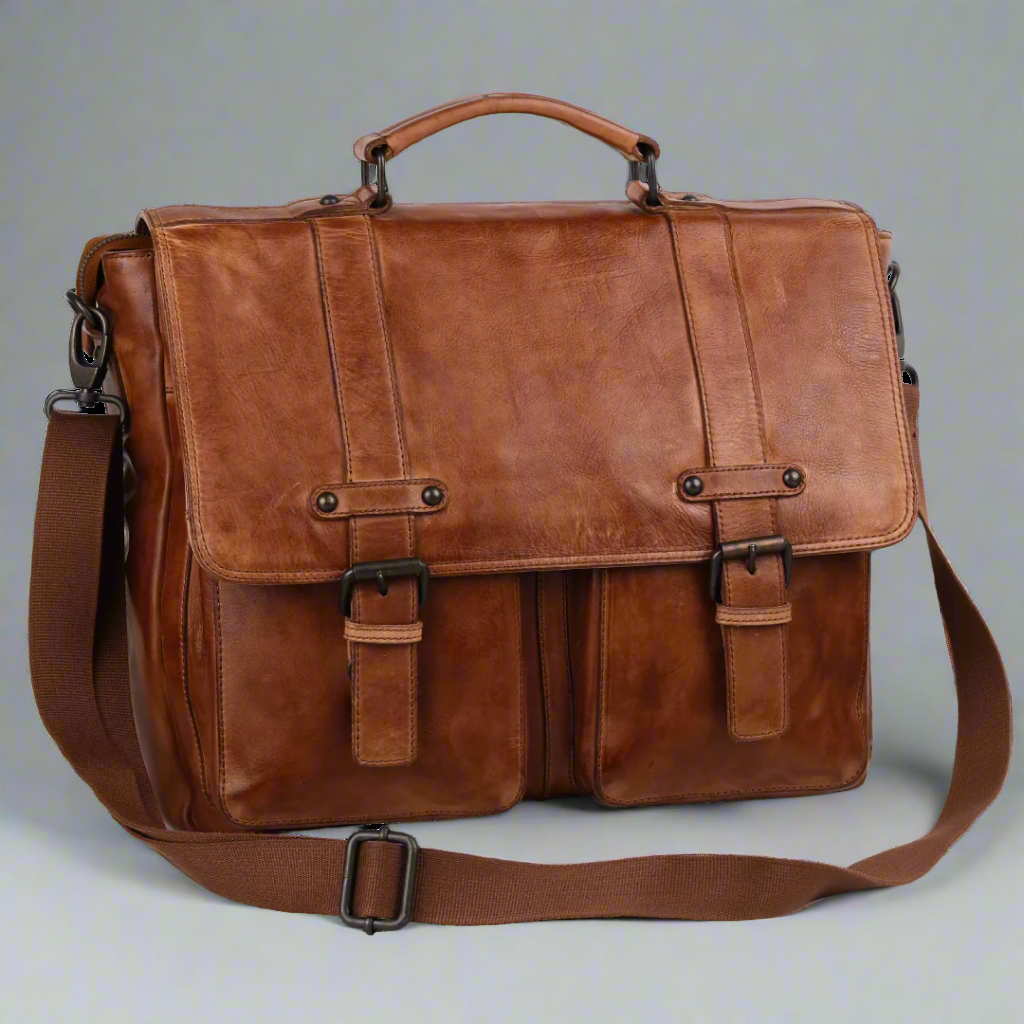 Sac pour ordinateur portable en cuir MET Messenger