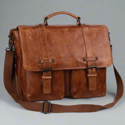 Sac pour ordinateur portable en cuir MET Messenger