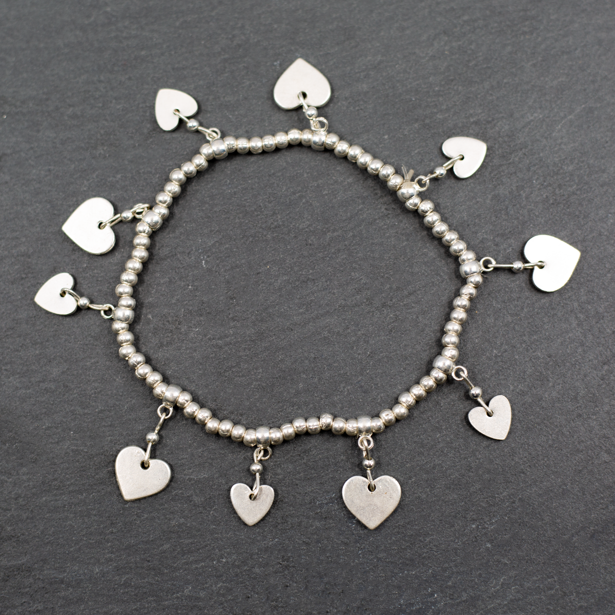 Bracelet extensible cœur plaqué argent