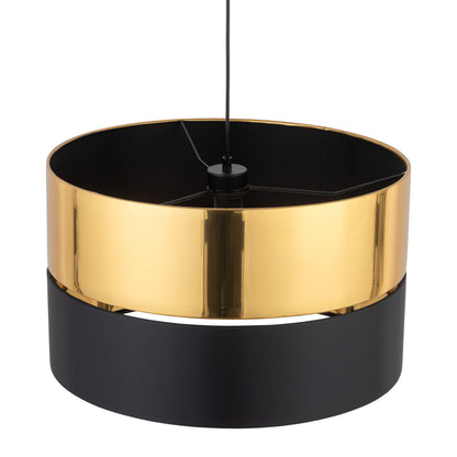 HILTON Suspension Luminaire Plafond Noir et Or pour Îlot de Cuisine, Salle à Manger et Salon – Éclairage de Luxe Moderne