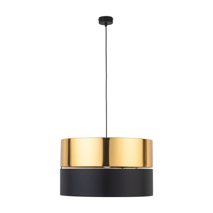 HILTON Suspension Luminaire Plafond Noir et Or pour Îlot de Cuisine, Salle à Manger et Salon – Éclairage de Luxe Moderne