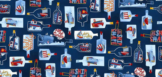 International Textiles - Whale of a Time - blue