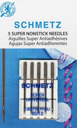 SCHMETZ #4502 Universal Super Nonstick Needles Carded - 80/12 - 5 Pieces