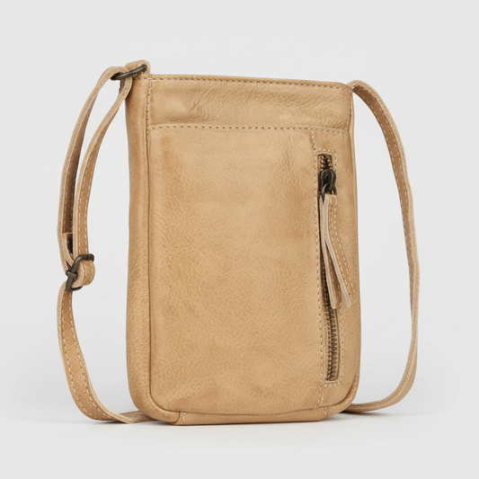 MET Premium Leather Small Crossbody Bag. Compact Urban Tech Pouch