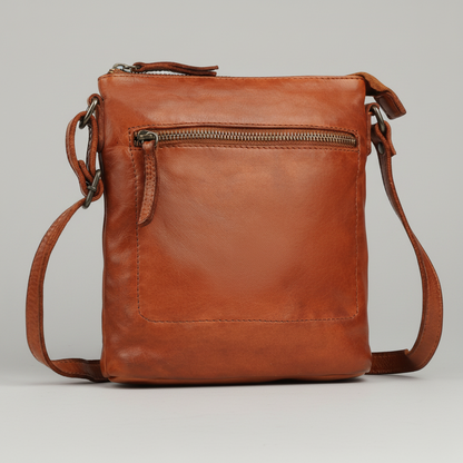 MET Premium Leather Crossbody Bag Small Travel Purse with Multi Pocket Organization