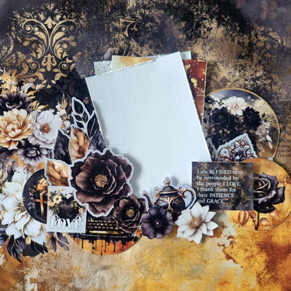 3Quarter Designs Golden Ebony Lot de papiers design et de découpes 30x30 cm