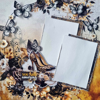 3Quarter Designs Golden Ebony Lot de papiers design et de découpes 30x30 cm
