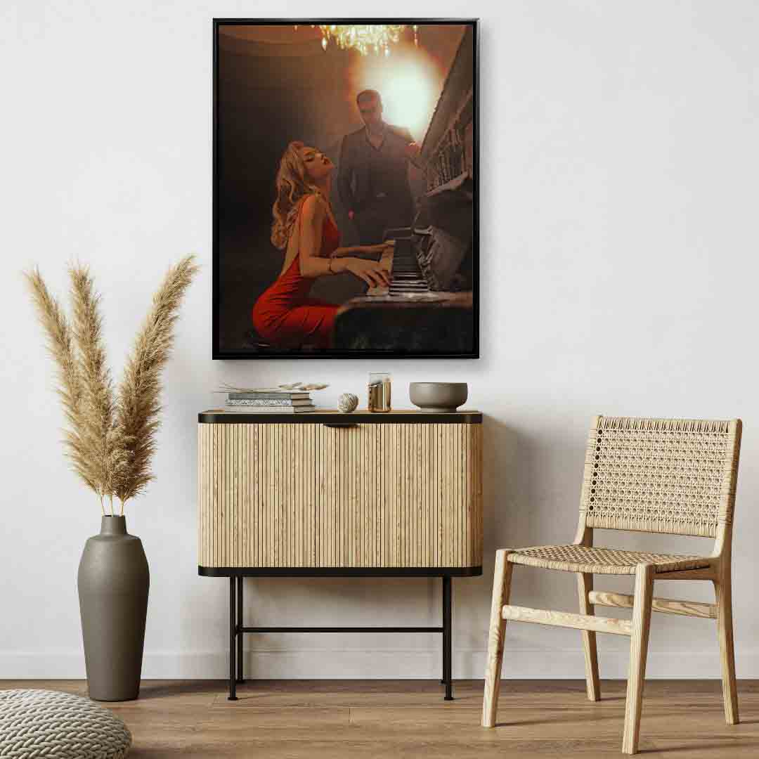 Décoration murale - Le piano la nuit. Beaux-arts. Tableau sur toile.