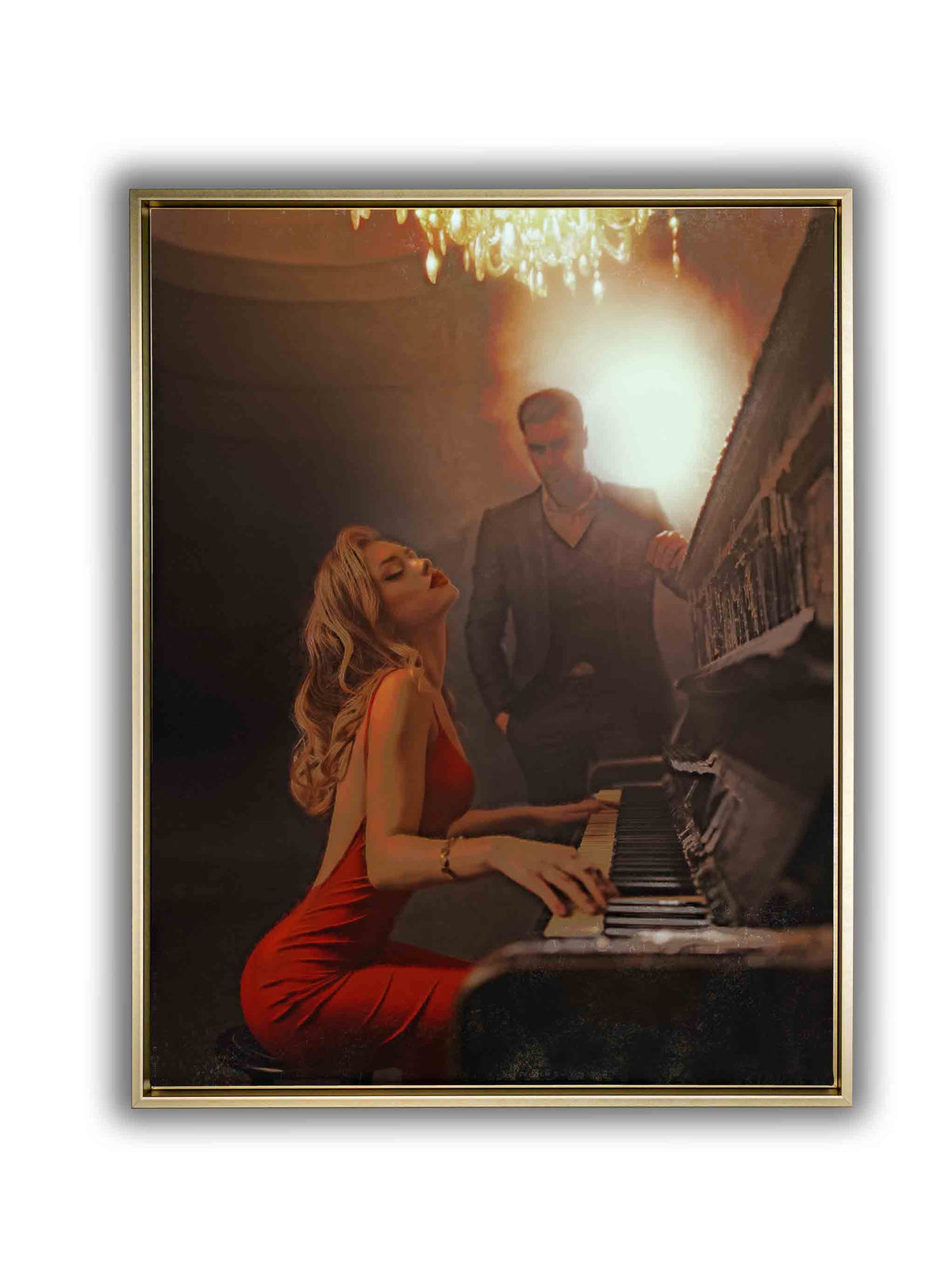 Décoration murale - Le piano la nuit. Beaux-arts. Tableau sur toile.