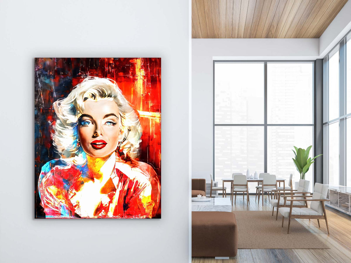 Captivating Marilyn Monroe Canvas Wall Art | Colour Portrait | 35 × 47 inches
