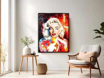 Captivating Marilyn Monroe Canvas Wall Art | Colour Portrait | 35 × 47 inches