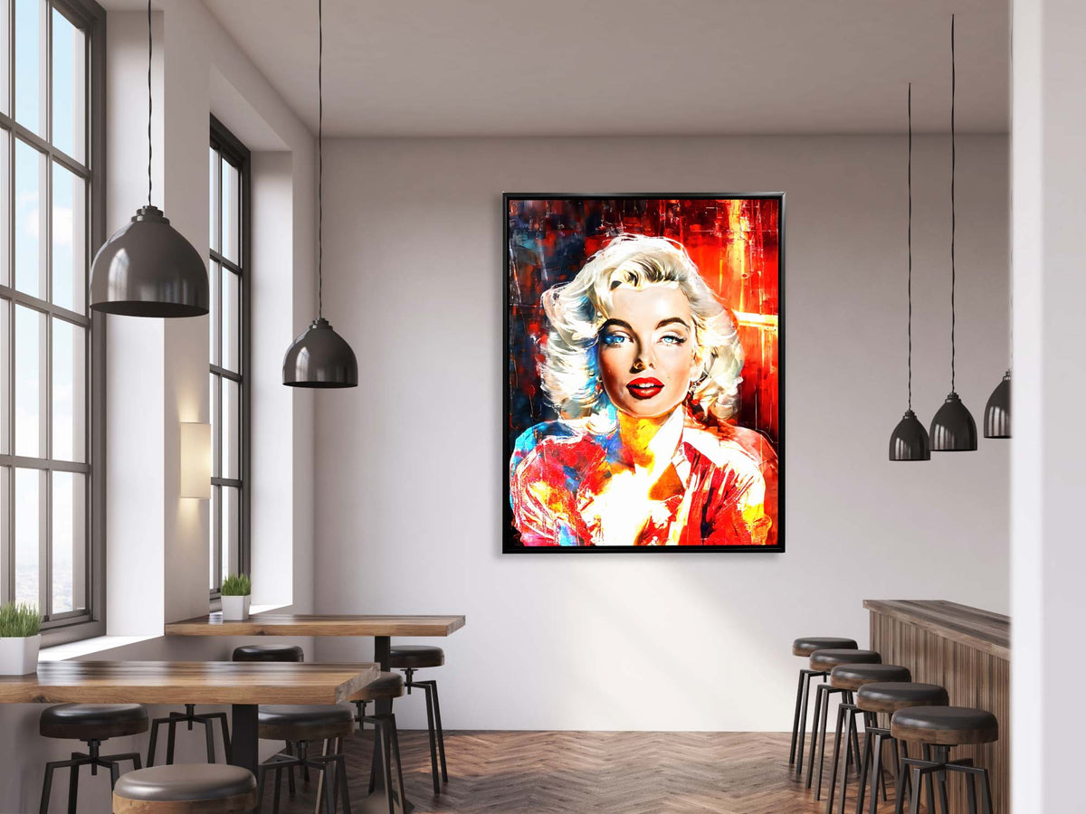 Captivating Marilyn Monroe Canvas Wall Art | Colour Portrait | 35 × 47 inches