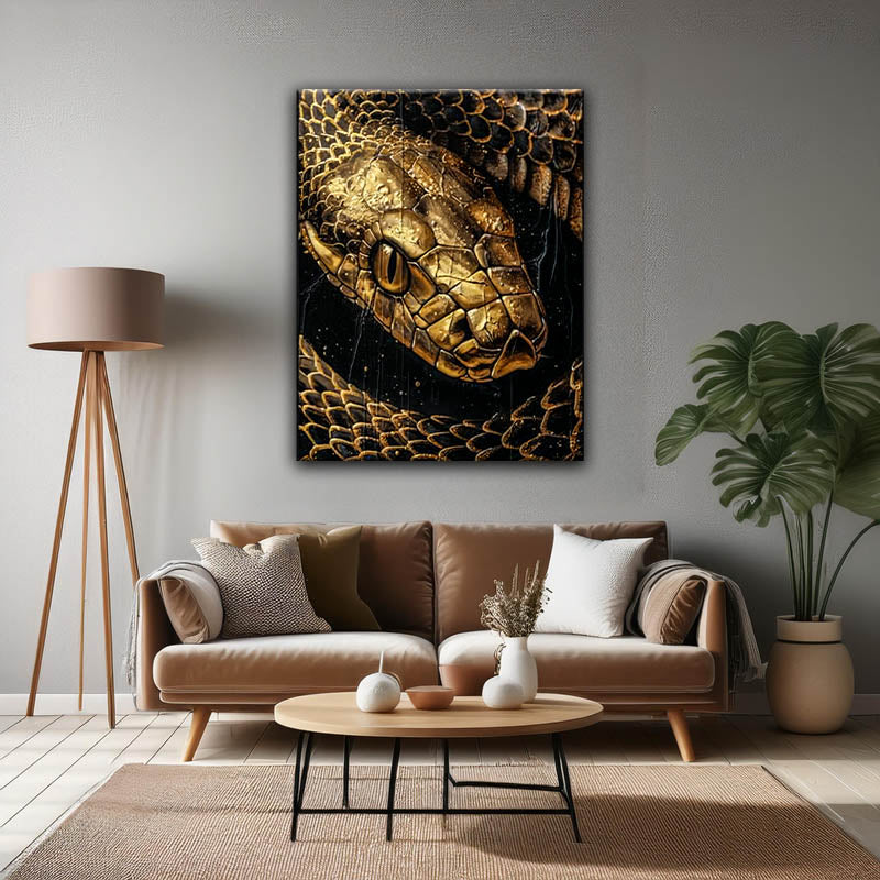 Wall Art Golden Snake 35 × 47 inches