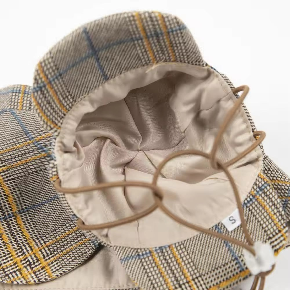 Ensemble cape Purrrrelock Holmes pour chien | Tenue à carreaux pour animaux de compagnie et chiens