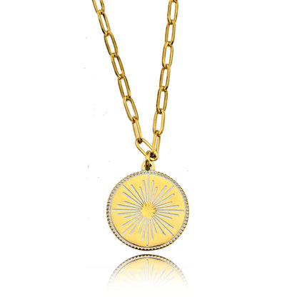 LUNA: "Star Burst" Enamel Pendant Necklace