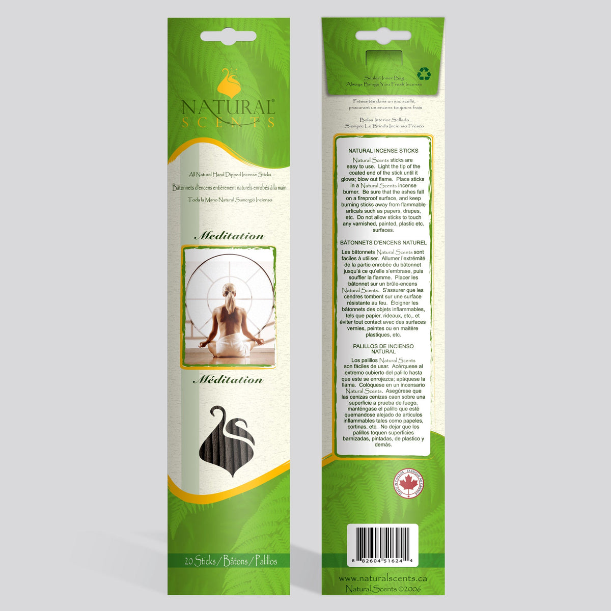 Bâtonnets d'encens de méditation aux parfums naturels