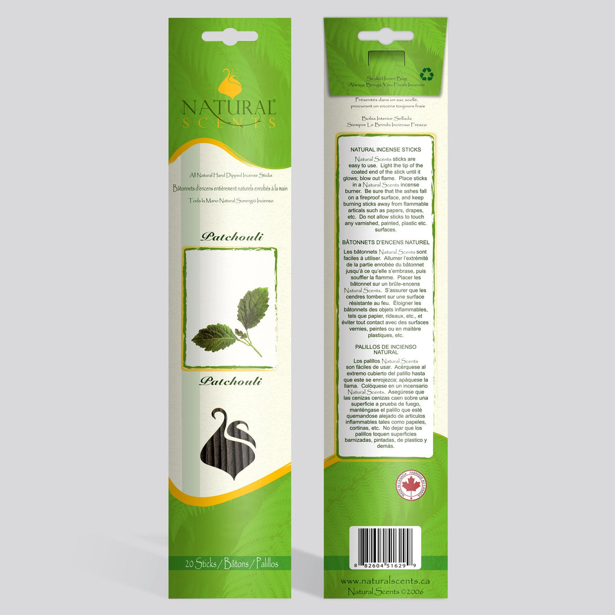 Bâtons d'encens Patchouli Senteurs Naturelles