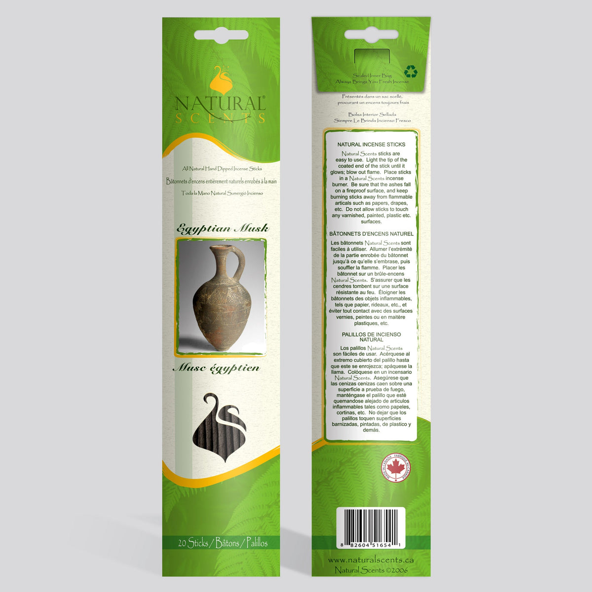 Bâtons d'encens Musc Égyptien Senteurs Naturelles