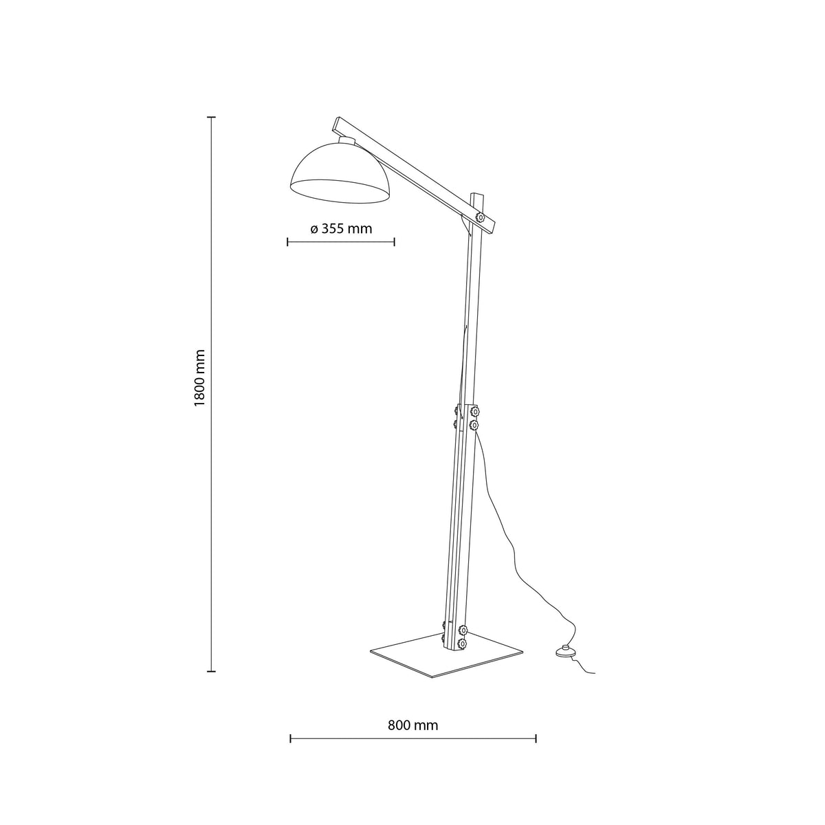 Oslo Brown Scandinavian Minimalist Floor Lamp for Living Room, Bedroom & Modern Interior Lighting