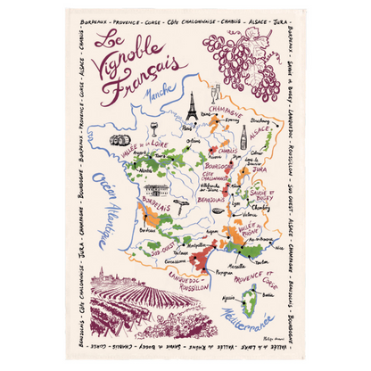 Torchons Carte des Vins de France