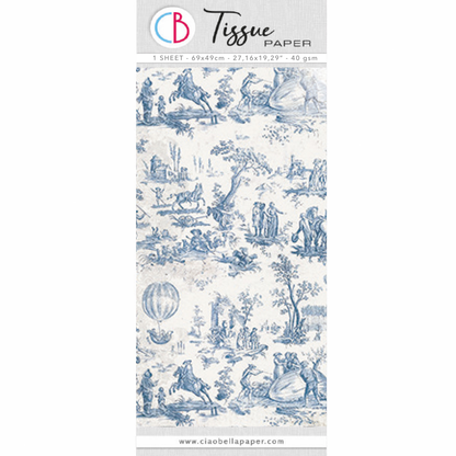 Papier de soie cm69x49 27,66"x19,29" Toile de Jouy