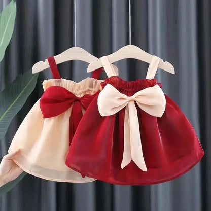 Ensemble robe pour chien silhouette "chérie" | Robe avec nœud assorti