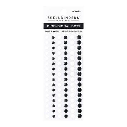 Points d'émail noirs et blancs dimensionnels