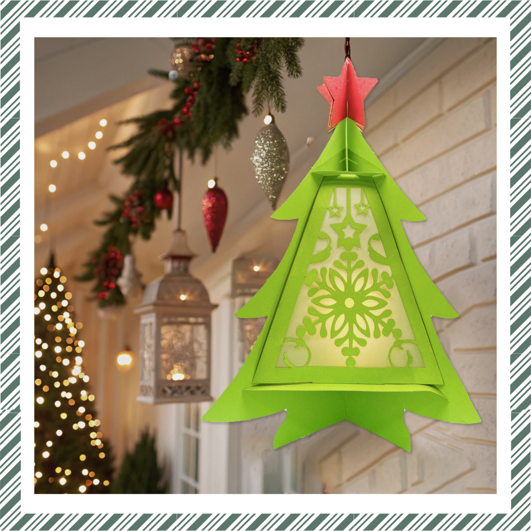 CrafTreat Lanternes en papier à faire soi-même - Sapin de Noël