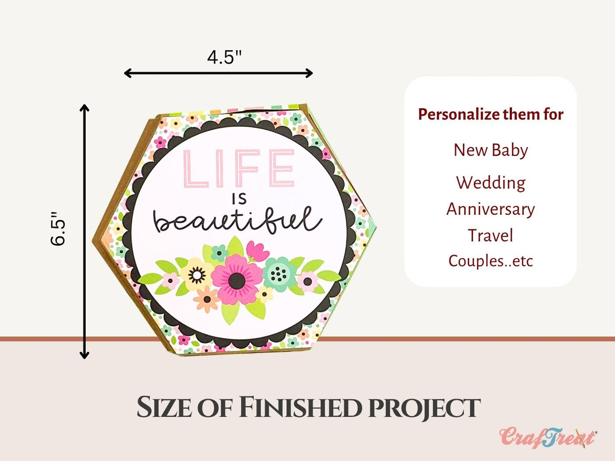 Craftreat Scrapbook Blank Quick Folio - Hexagon Fold Out