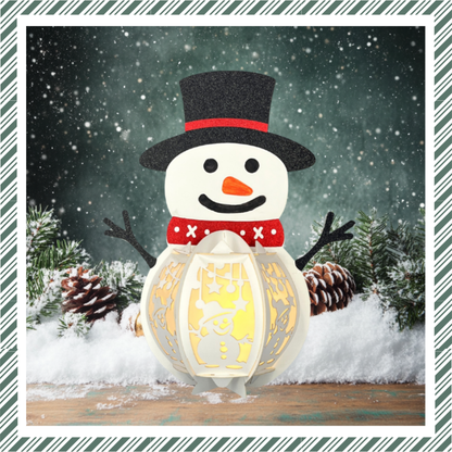 CrafTreat Lanternes en papier à monter soi-même - Bonhomme de neige