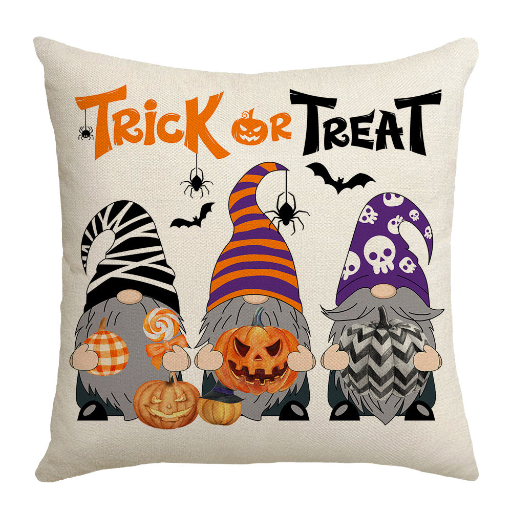 Halloween Cartoon Car Pumpkin Pillow Cover – Nordic Festival Sofa Cushion Case 45×45cm