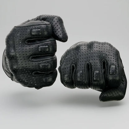 Open Road Men's Perforated Armored Leather Motorcycle Gloves
