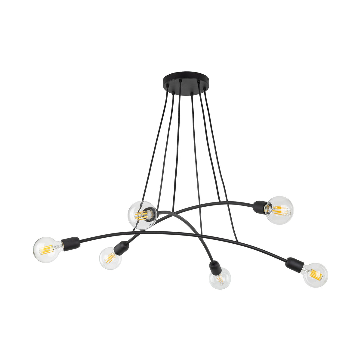 Suspension minimaliste noire HELIX 6 (Liquidation)
