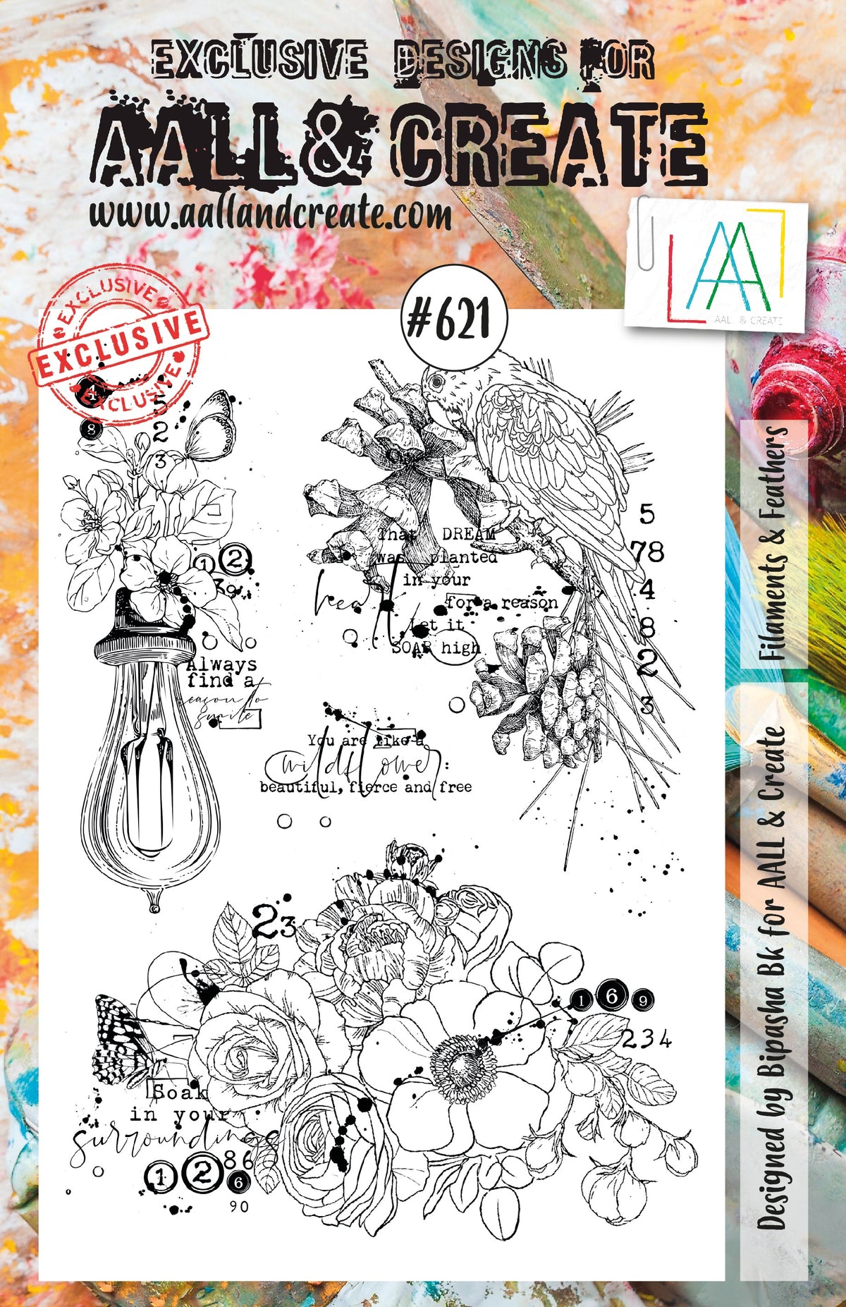 AALL and Create Set de tampons - 621 - Filaments et Plumes
