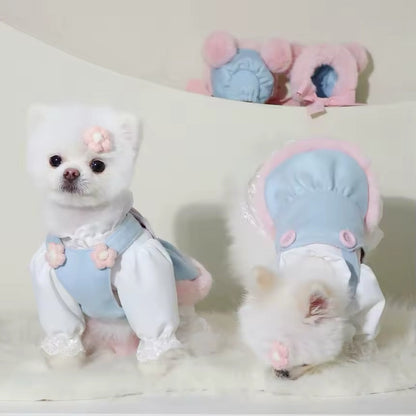 Tenue Lapin de Pâques bleu layette – Ensemble Bonnet de Pâques pour chien