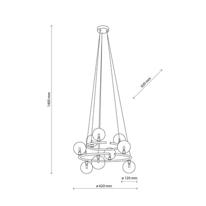 Suspension de plafond minimaliste scandinave Anabelle pour îlot de cuisine, salle à manger et intérieurs modernes