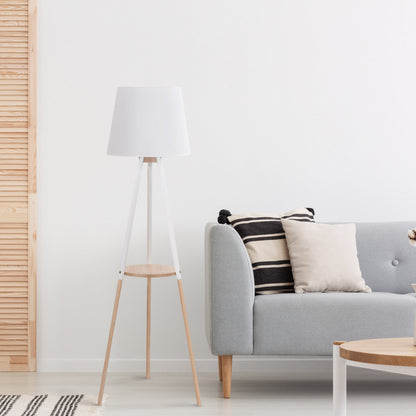 Lampadaire avec table d'appoint VAIO blanc