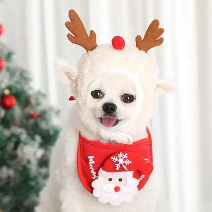 Bandana et chapeau de Noël pour chien | Thème renne ou sapin