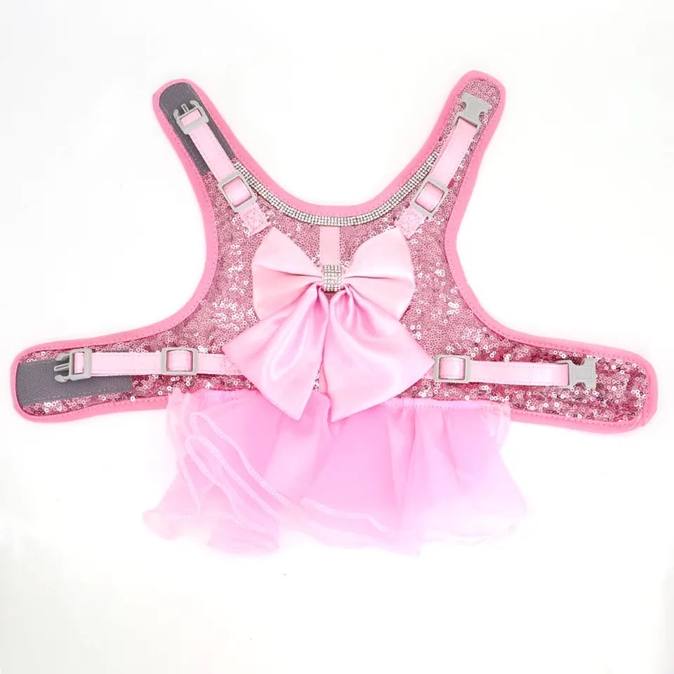 Robe Harnais Princesse à Paillettes pour Chien | Robe Harnais pour Chien