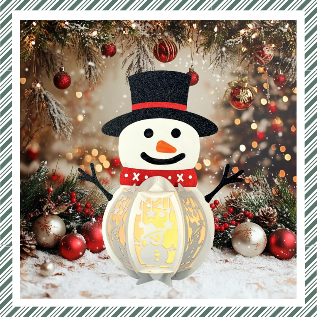 CrafTreat Lanternes en papier à monter soi-même - Bonhomme de neige