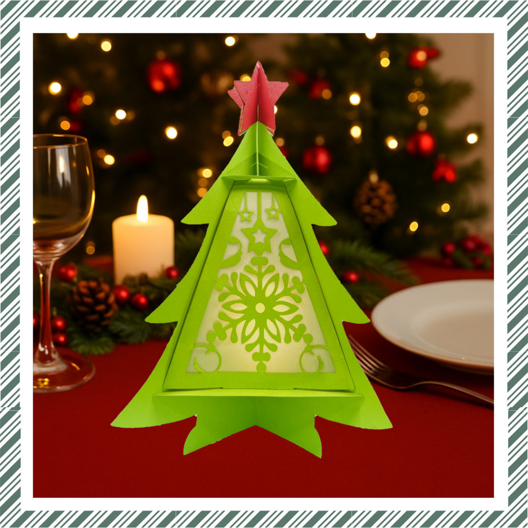 CrafTreat Lanternes en papier à faire soi-même - Sapin de Noël