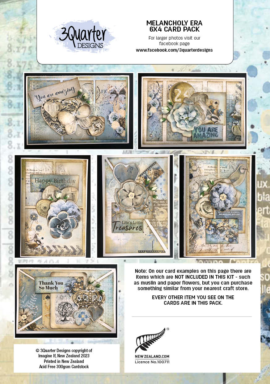 Lot de 6 cartes 10x15 cm « Melancholy Era »