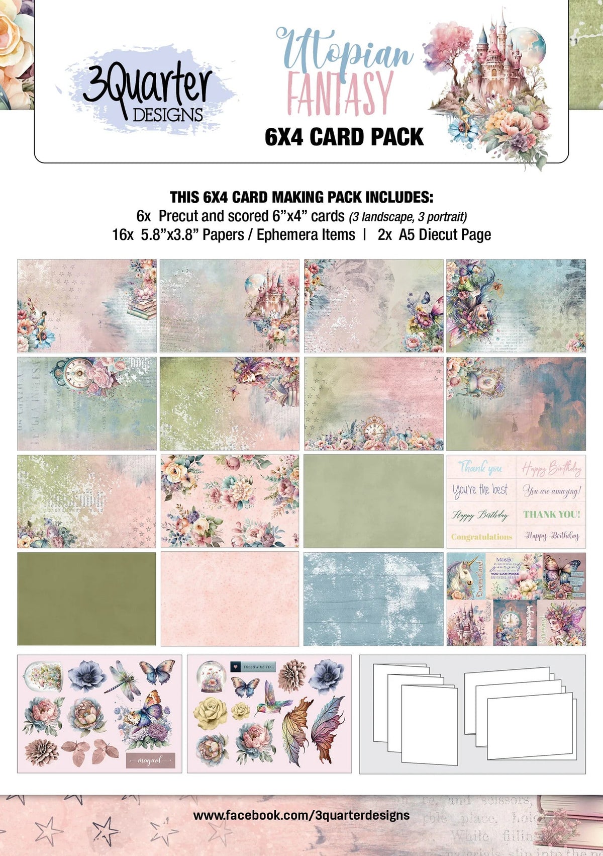 Lot de cartes 15x10 cm - Collection Fantasy Utopique