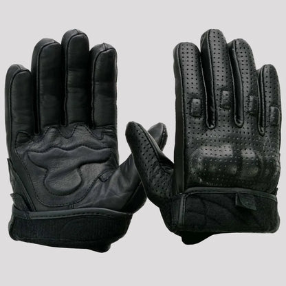 Open Road Men's Perforated Armored Leather Motorcycle Gloves