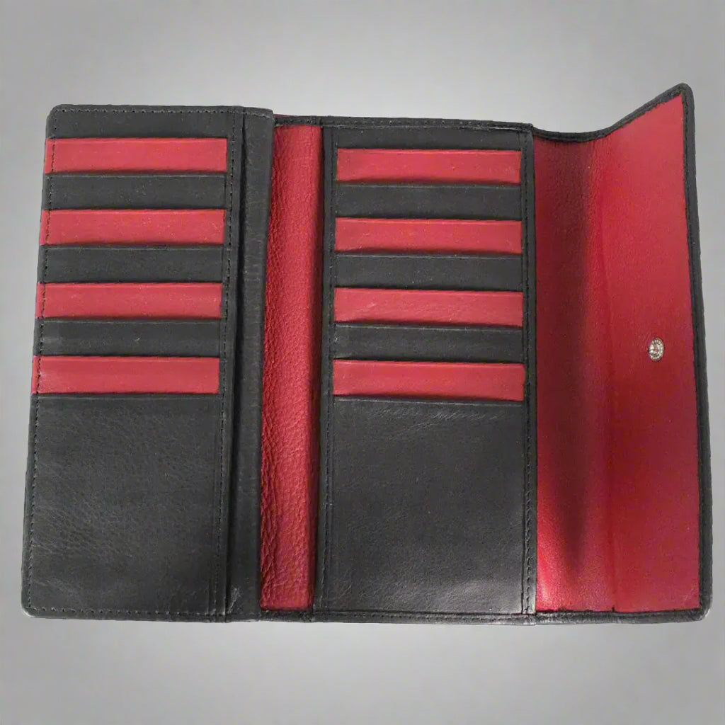 Portefeuille en cuir à trois volets JBG International Women's Wing Flap