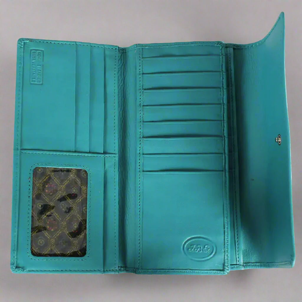 Portefeuille en cuir à trois volets JBG International Women's Wing Flap