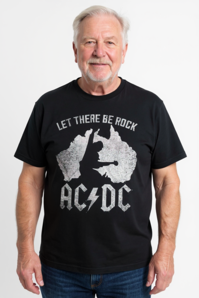 T-shirt AC/DC - Let There Be Rock - Noir