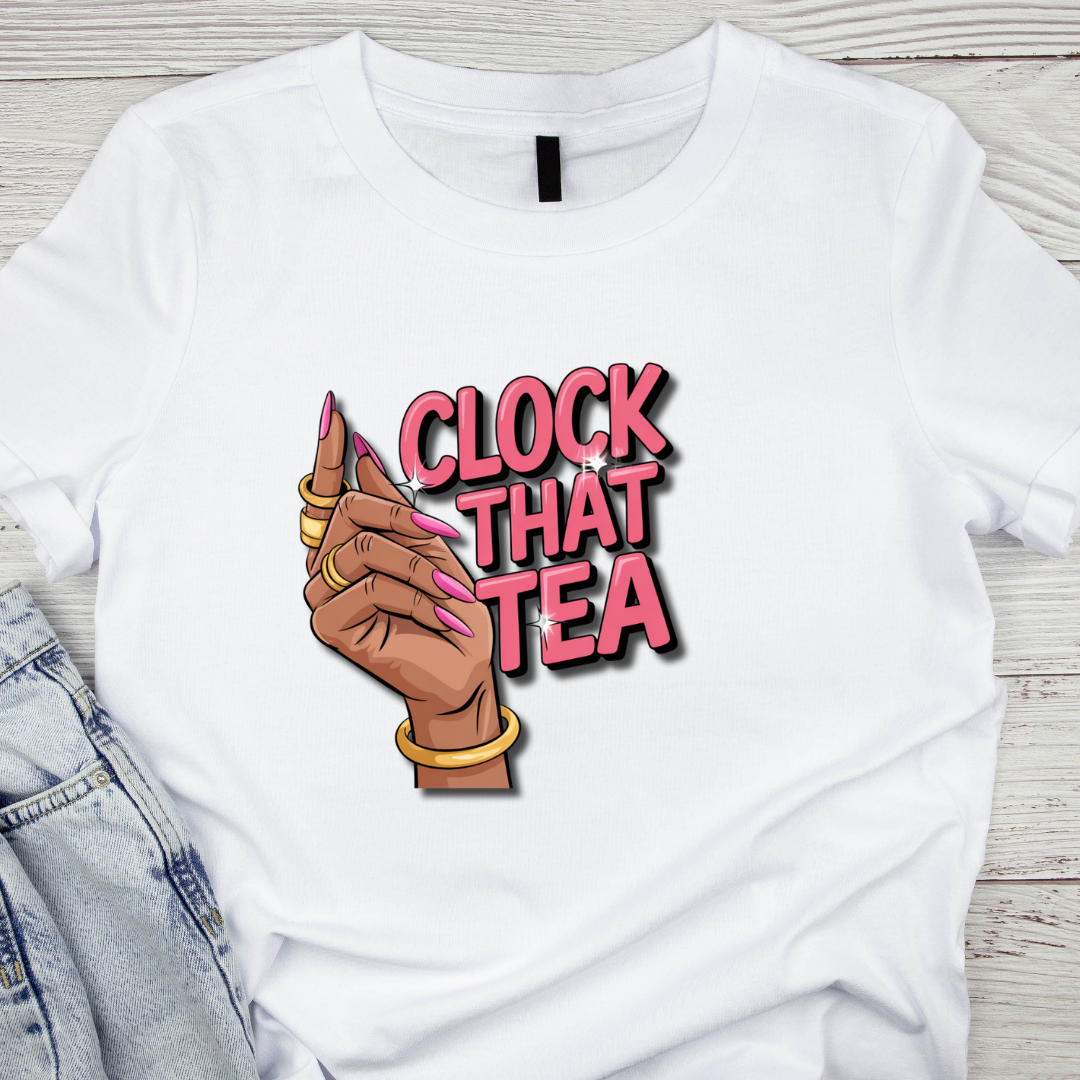 Clock That Tea 1 TRANSFERT UV DTF/DTF